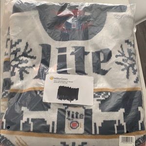 Miller lite ugly holiday sweater